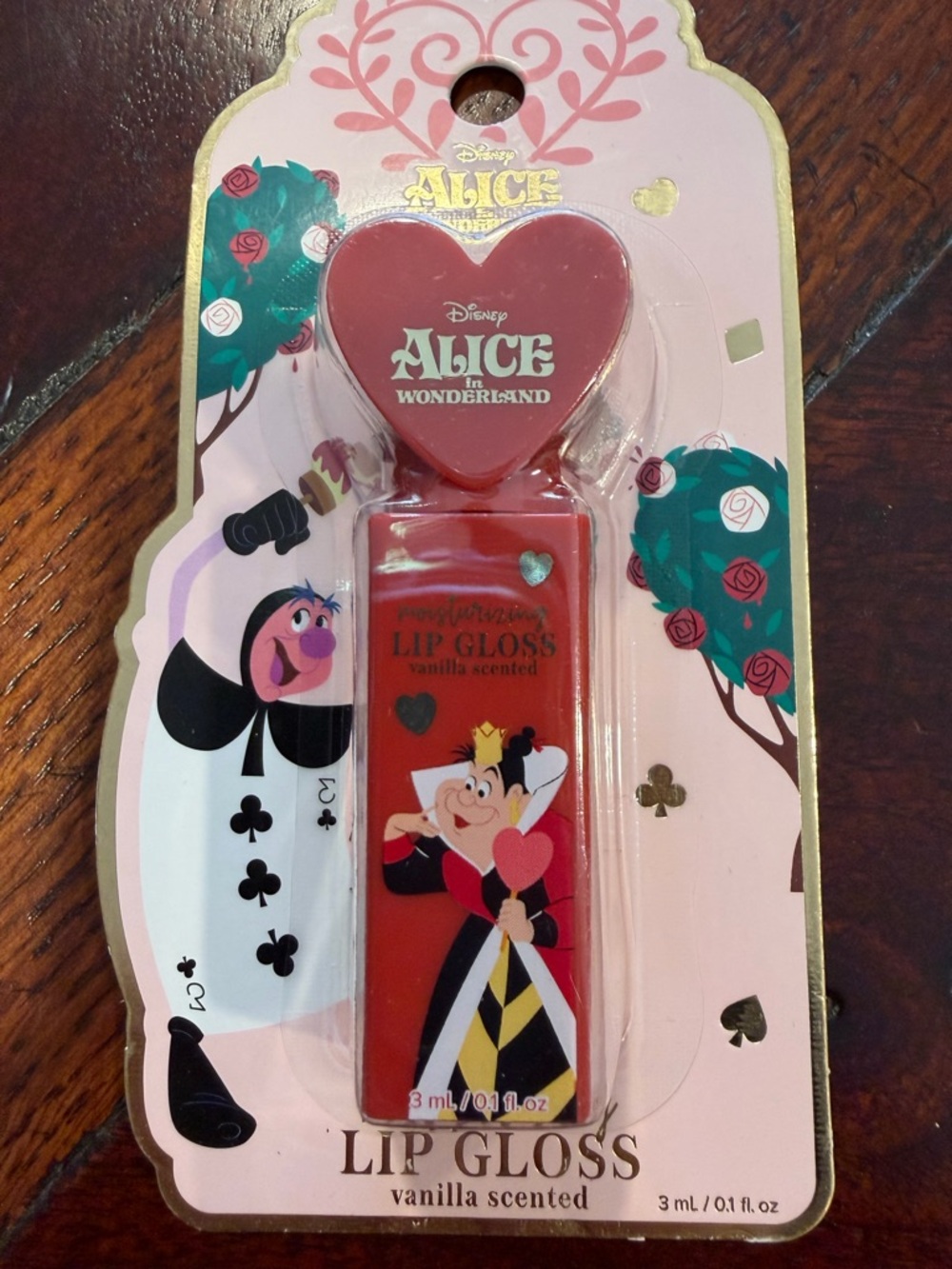Disney Alice in Wonderland Red Heart Lip Gloss - Vanilla Scented
